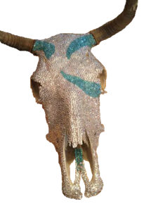 Rhinestone Cowgirl owner Jen Telgen placed 5,500 crystals on this cow skull to make it into a work of art for a client.