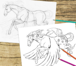 Preliminary and final images from “The Amazing World of Horses." (Contributed photos)